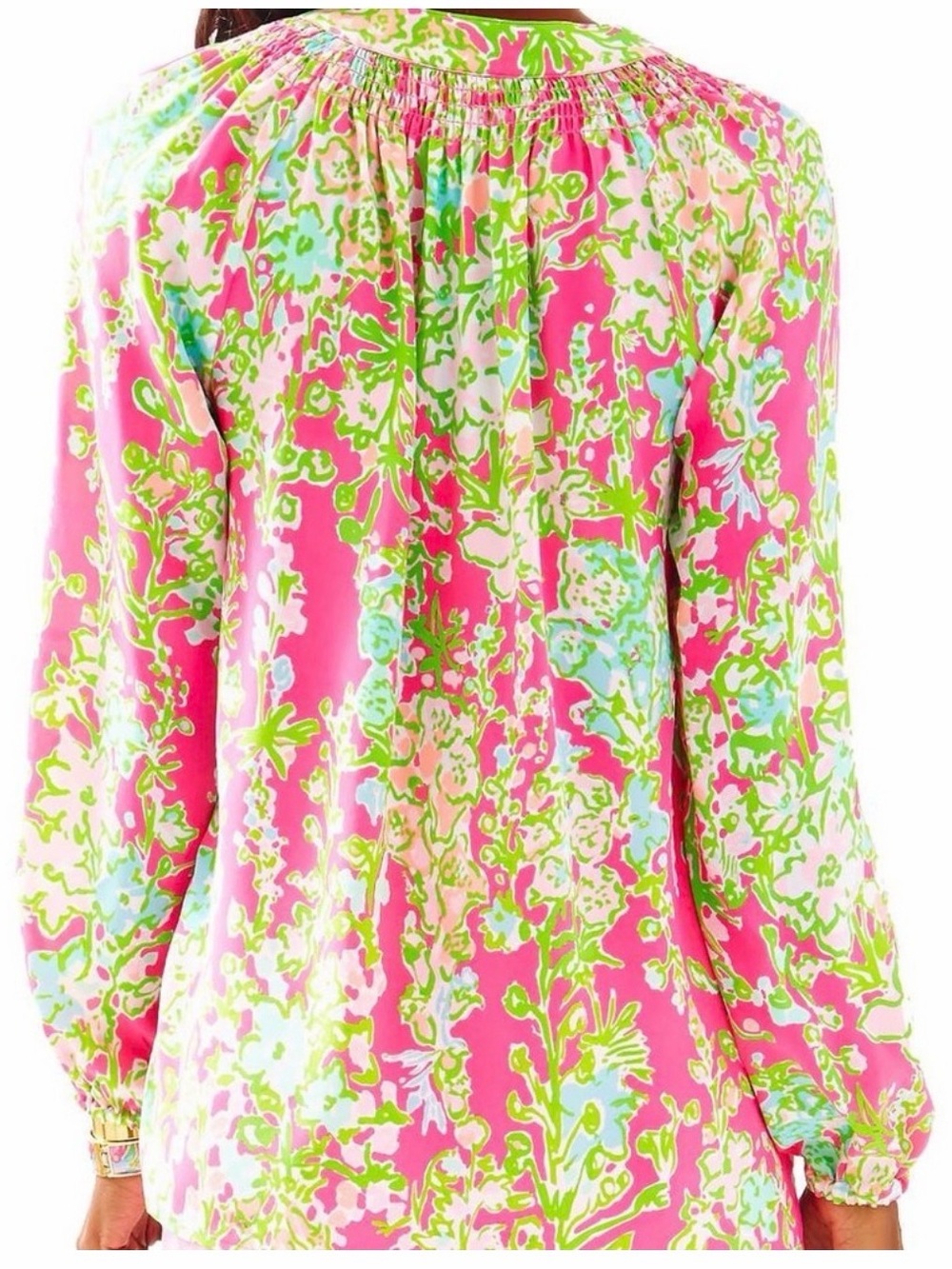 Lilly Pulitzer Southern Charm 100% Silk Elsa Top Size Small RARE - Picture 4 of 13